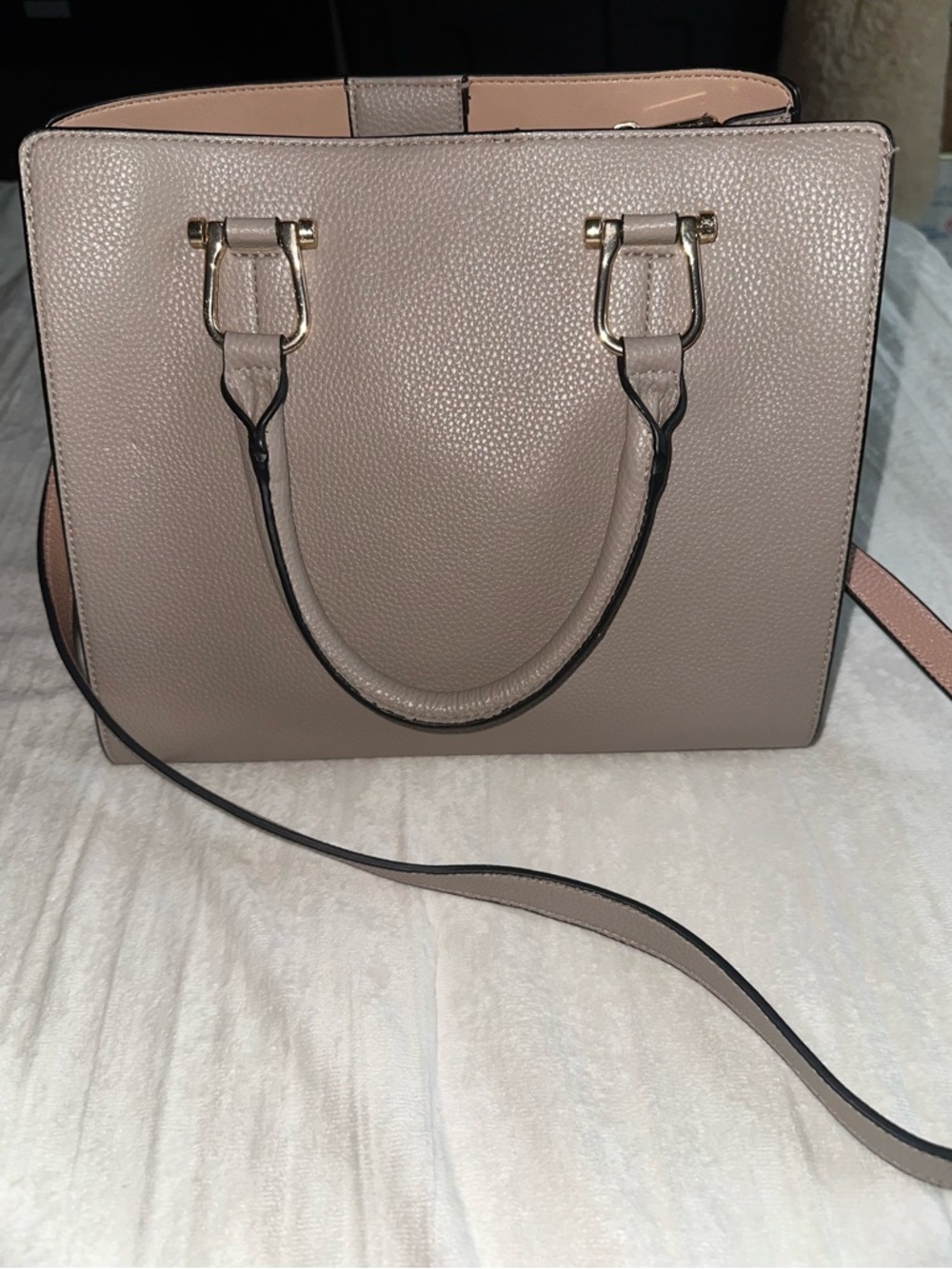 H&M Blush Pink Tote with Gold-Tone Hardware